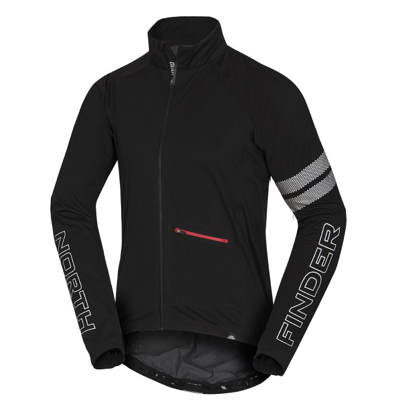 Pánska cyklistická bunda celosezónna vetruvzdorná 10/10 Romery čierna 2XL