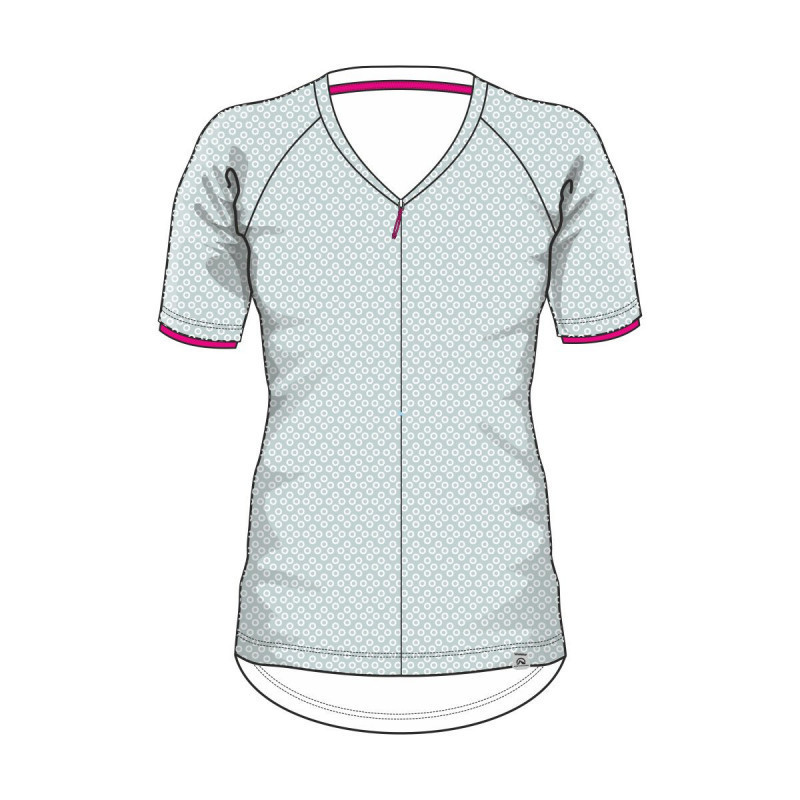 Dámske cyklistické tričko Northfinder Dika celorozopínacie zeleno-biele S